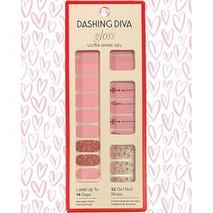 💗Dashing Diva Gloss Ultra Shine Pink Gel Nail Strips~Love Sick Valentine’s Day